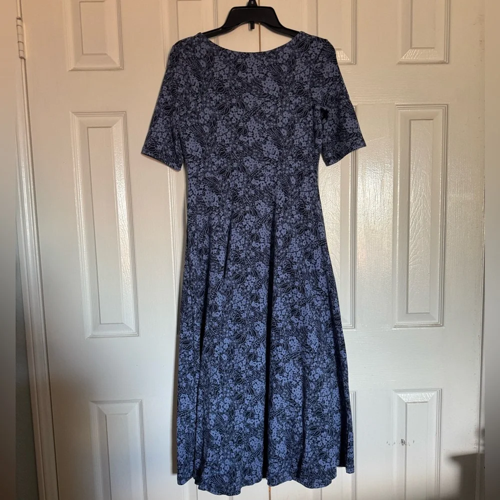 NWOT Pact Organic Cotton Navy Blue Fit & Flare Signature Scoop Dress Small - Picture 4 of 4